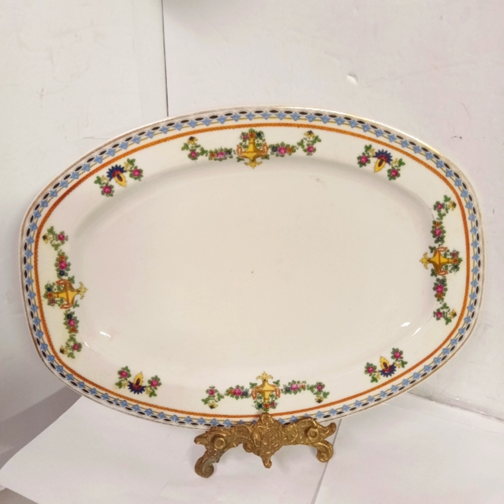 Rare Vintage TK Thuny 12" Octagon Meat Platter Serving Czechoslovakia  Porcelain